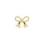 Dainty 14K Gold Bow Cartilage Ear Stud Earring with Safety Clutch Screw Back - Image 2