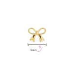 Dainty 14K Gold Bow Cartilage Ear Stud Earring with Safety Clutch Screw Back - Image 4
