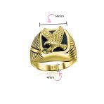 Large Square Black Patriotic USA American Bald Eagle Signet Ring Stainless Steel - Image 14