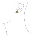 Set of 2 Wide Shrimp Half Hoop Flower Clip On Earrings For Non Pierced Ears Oxidized Gold & Silver - Image 5