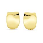 Set of 2 Dome Half Hoop Clip-On Earrings Non-Pierced Gold - Image 2
