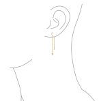 Minimalist Tiny Arrow Chain Threader Earrings 14K Gold Plated .925 Sterling Silver - Image 4