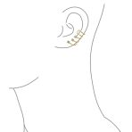 Triple Spiral CZ Curved Crawlers Ear Cuff Cartilage Earrings Gold Plated Silver - Image 8