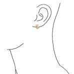 Wide 5 Five Row Pave Cubic Zirconia CZ Huggie Mini Hoop Earrings Gold Plated .925 Sterling Silver - Image 6