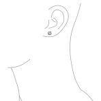 Set of 2 Black Round Solitaire CZ Stud Earrings Gold Plated Sterling Silver 10MM - Image 27