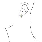 Set of 3 Crystal Flower Gold Plated Drop Earrings Lever Back - Image 9
