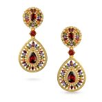Multicolor CZ Teardrop Dangle Chandelier Earrings for Wedding Prom Gold Plated - Image 2