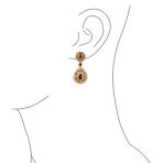 Multicolor CZ Teardrop Dangle Chandelier Earrings for Wedding Prom Gold Plated - Image 3