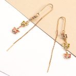 Delicate Pastel Crystal Dangle Earrings with Butterfly Threader 18K Gold Plated - Image 5