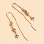 Delicate Pastel Crystal Dangle Earrings with Heart & Clover 18K Gold Plated - Image 5