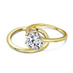 Traditional CZ Cubic Zirconia 3CT Solitaire 6 Prong Engagement Ring Set & Band .925 Sterling Silver - Image 3