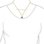 Turkish Spiritual Round 3D 14K Gold Evil Eye Necklace Pendant Charm - Image 3