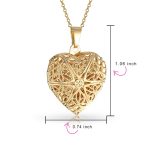 Vintage Filigree Heart Diffuser Locket Necklace Gold Plated - Image 5
