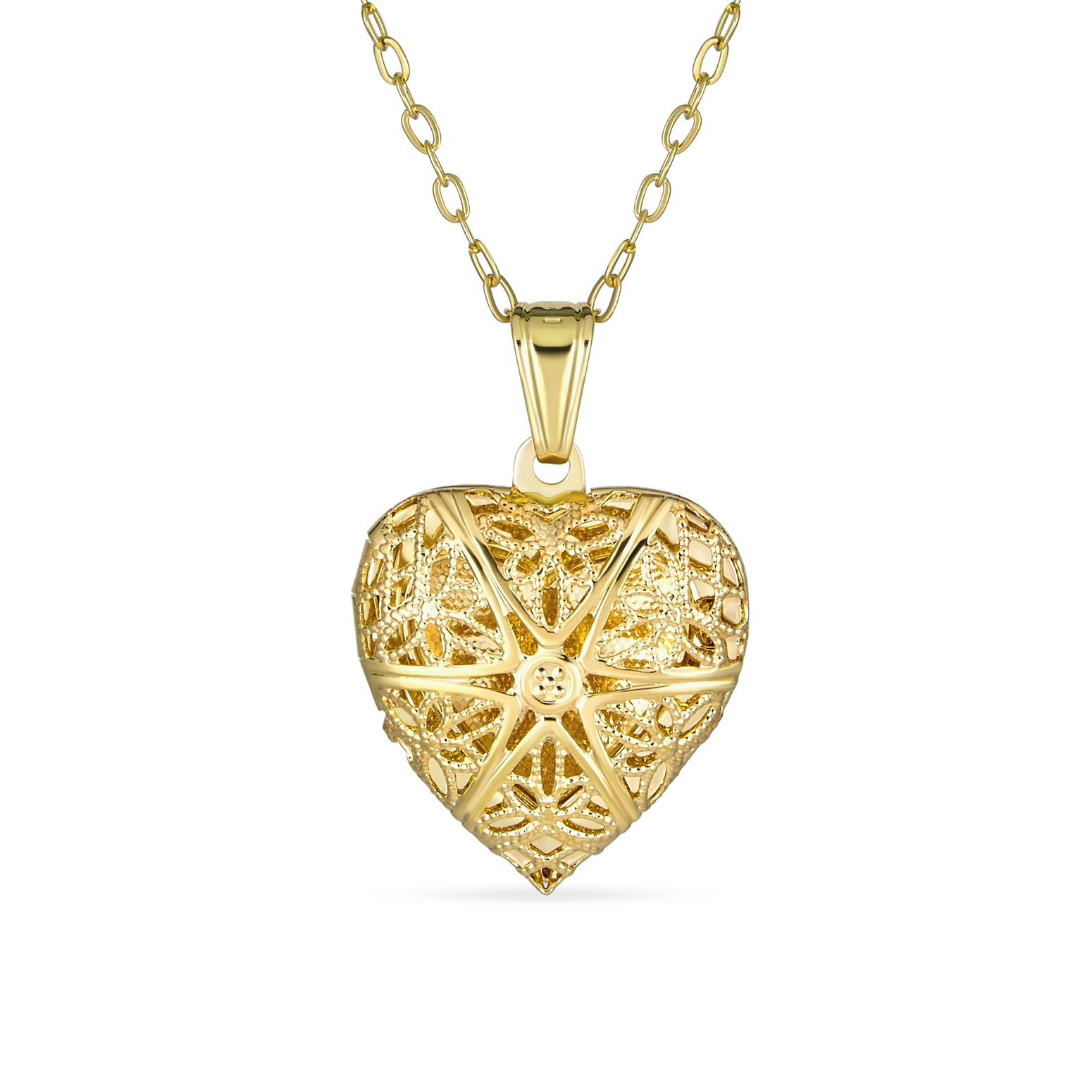 gold-filigree-heart-shaped-pendant_sgs-p1366-az_11 Vintage Filigree Heart Diffuser Locket Necklace Gold Plated - Image 1