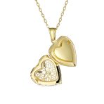 Vintage Filigree Heart Diffuser Locket Necklace Gold Plated - Image 2