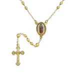 18K Gold Plated Rosary Beads Necklace Crucifix Virgin Mary - Image 2