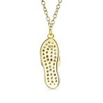 Tropical Nautical CZ Flip Flop Sandal Pendant Necklace 14K Gold Plated Silver - Image 3