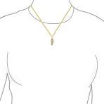 Tropical Nautical CZ Flip Flop Sandal Pendant Necklace 14K Gold Plated Silver - Image 5