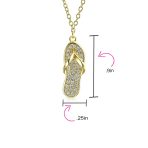 Tropical Nautical CZ Flip Flop Sandal Pendant Necklace 14K Gold Plated Silver - Image 7
