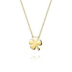 Celtic Shamrock Good Luck Charm Clover Pendant Necklace 14K Gold Plated Silver - Image 2