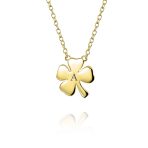 Celtic Shamrock Good Luck Charm Clover Pendant Necklace 14K Gold Plated Silver - Image 4