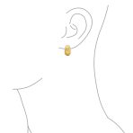 Ribbed Rope Half Hoop Clip-On Earrings Gold Non-Pierced - Image 3