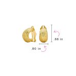 Ribbed Rope Half Hoop Clip-On Earrings Gold Non-Pierced - Image 4