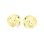 Boho Hammered Geometric Swirl Stud Earrings 14K Gold Silver - Image 4