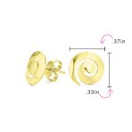 Boho Hammered Geometric Swirl Stud Earrings 14K Gold Silver - Image 7
