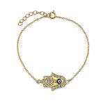Turkish Amulet Evil Eye Chain Link Bracelet Gold Plated - Image 2