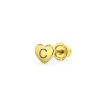 Tiny Minimalist 14K Gold Cartilage Ear Stud Helix Daith Heart Earring Screw Back - Image 4