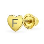 Tiny Minimalist 14K Gold Cartilage Ear Stud Helix Daith Heart Earring Screw Back - Image 7