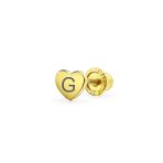 Tiny Minimalist 14K Gold Cartilage Ear Stud Helix Daith Heart Earring Screw Back - Image 8