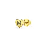 Tiny Minimalist 14K Gold Cartilage Ear Stud Helix Daith Heart Earring Screw Back - Image 14