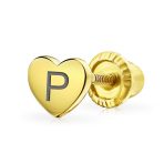 Tiny Minimalist 14K Gold Cartilage Ear Stud Helix Daith Heart Earring Screw Back - Image 17