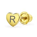 Tiny Minimalist 14K Gold Cartilage Ear Stud Helix Daith Heart Earring Screw Back - Image 19