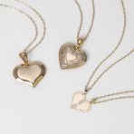 Initials Vintage Heart Photo Locket Necklace 18K Gold Plated - Image 6