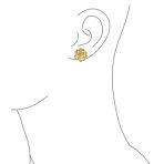 Heart Petals Flower Clip On Earrings Non Pierced Ears Matte Gold Plated - Image 5