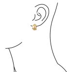 Geometric Shrimp Half Hoop Clip On Earrings For Non Pierced Ears Polished Yellow Gold Plated - Image 7