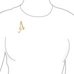 Large Statement ABC Crystal Letters Initial Scarf Lapel Pin Brooch Gold Plated - Image 22