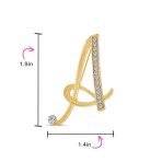 Large Statement ABC Crystal Letters Initial Scarf Lapel Pin Brooch Gold Plated - Image 29
