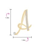 Large Statement ABC Crystal Letters Initial Scarf Lapel Pin Brooch Gold Plated - Image 23