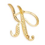 Large Statement ABC Crystal Letters Initial Scarf Lapel Pin Brooch Gold Plated - Image 11