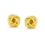 Traditional Classic Round Woven Twisted Rope Cable Love Knot Ball Stud Earrings Rose Gold Plated .925 Sterling Silver - Image 5