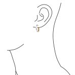 Classic Two Tone Geometric Hoop Huggie Earrings in 14K Gold & Sterling Silver - Image 6
