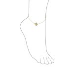 Cubic Zirconia CZ Four Leaf Clover Anklet Ankle Bracelet Gold Plated - Image 6