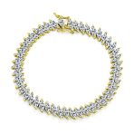 Alternating Marquise Shape Cubic Zirconia CZ 25 CTW Statement Tennis Bracelet - Image 2