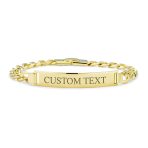 Gold Plated Identification Tag ID Bracelet Lightweight For Wrists - Image 6