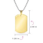 X-Large Military Dog Tag Pendant Necklace Stainless Steel 24 Inch Ball Chain - Image 12