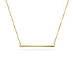 Minimalist Horizontal Name Plate Sideways Bar Pendant Necklace Sterling Silver - Image 2